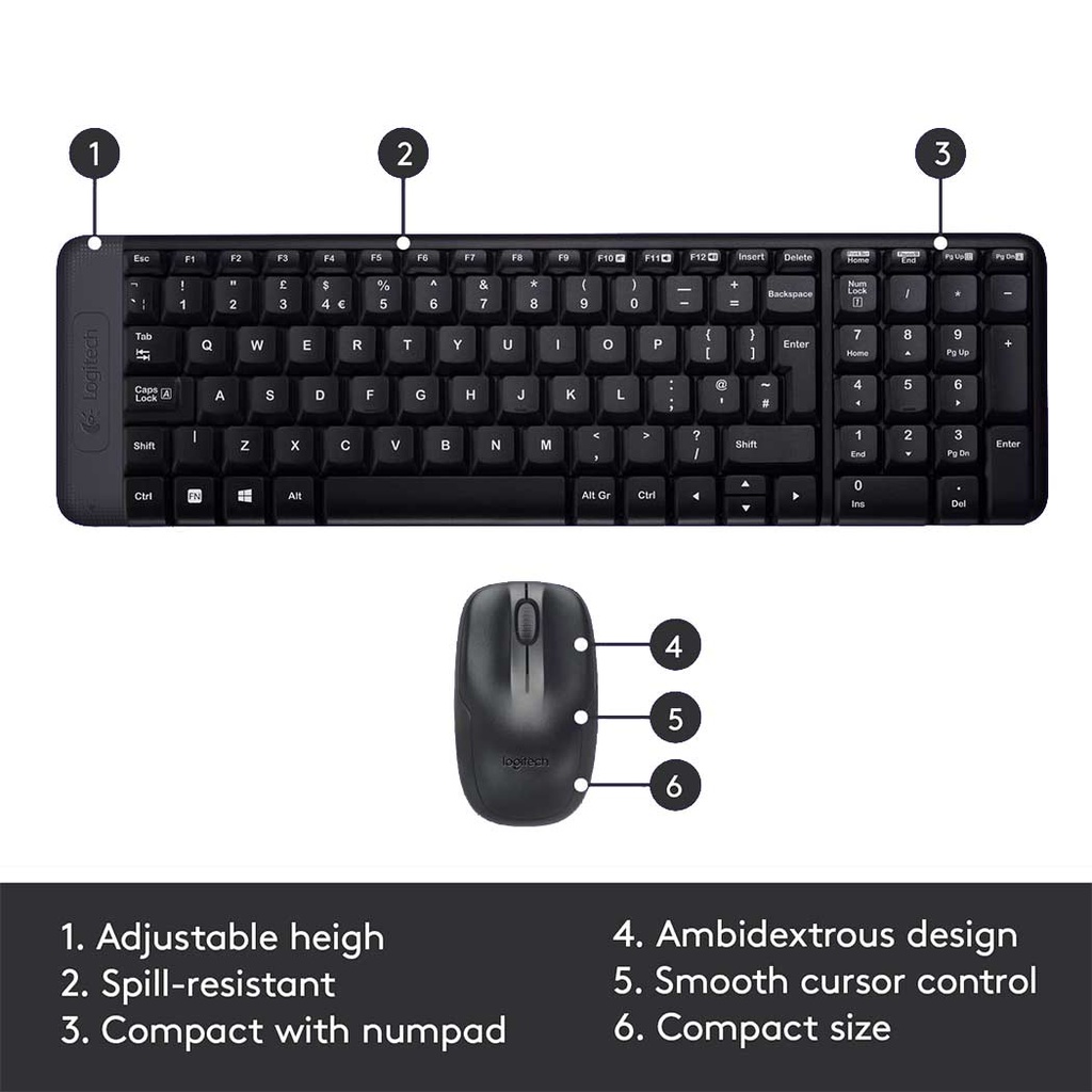 Logitech Mk220 Wireless Keyboard And Mouse Combo