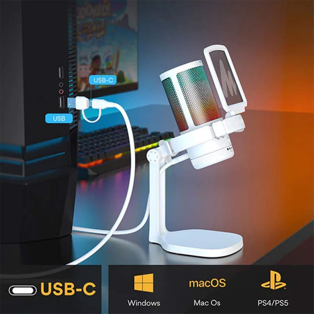 MAONO DM20 Condenser USB Gaming RGB Microphone