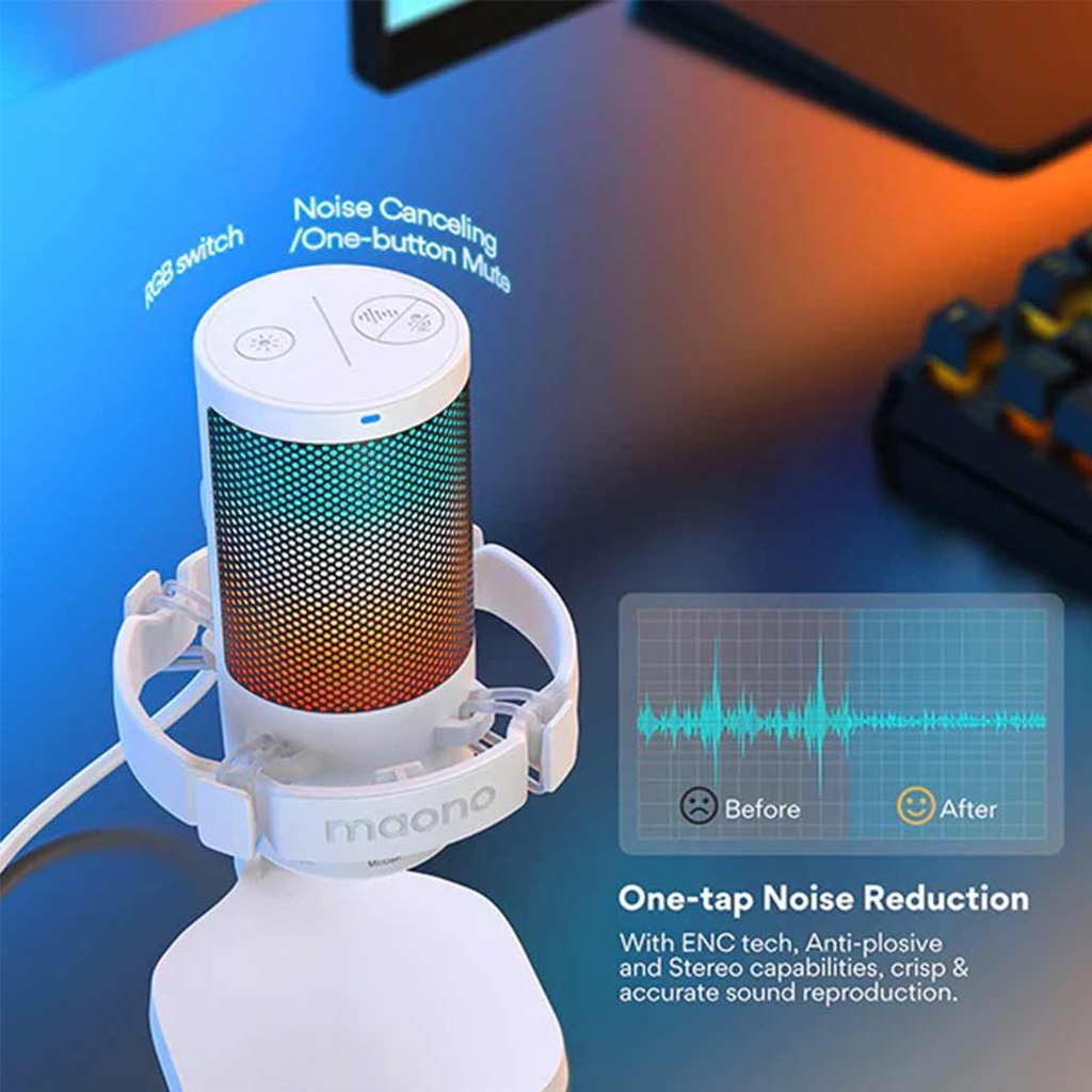 MAONO DM20 Condenser USB Gaming RGB Microphone