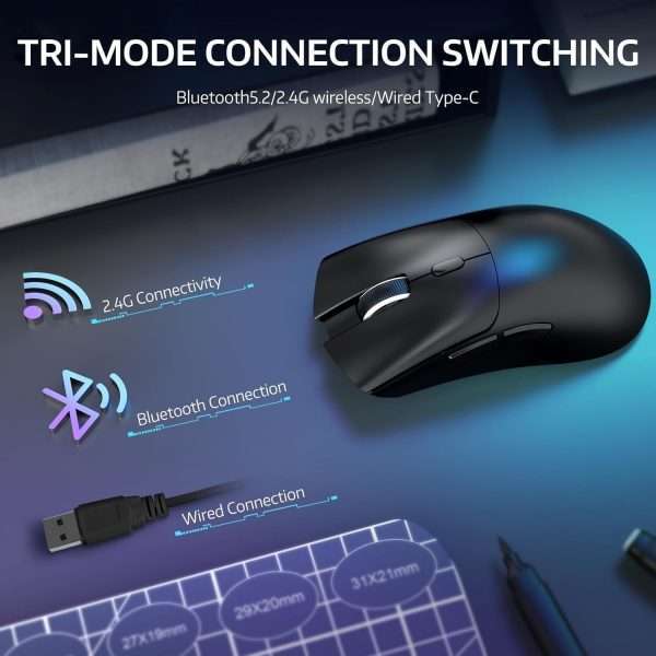 Attack Shark R1 Wireless + Bluetooth Gaming Mouse