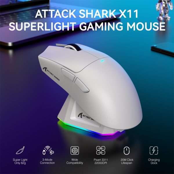 Attack Shark X11 Wireless + Bluetooth Gaming Mouse