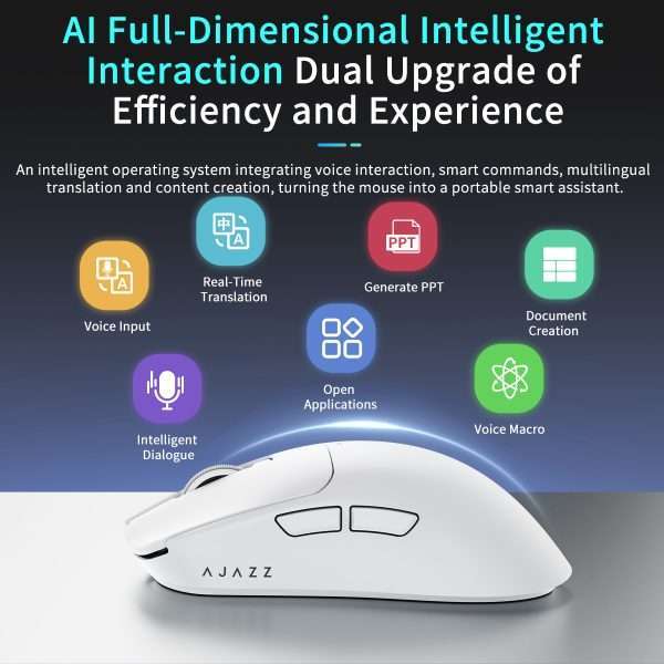 Ajazz AJ200 NL AI MC AI Wireless Gaming Mouse Voice (Charging Base Version)-Activated