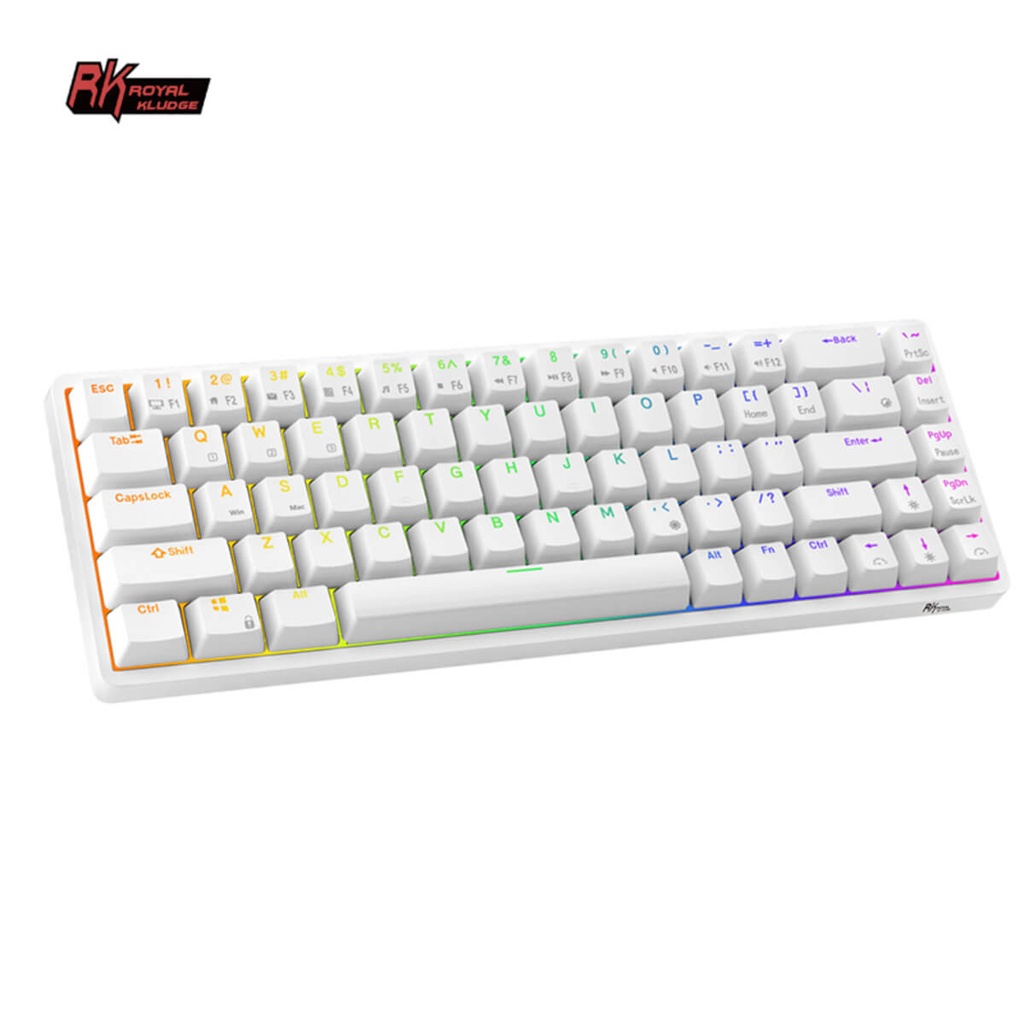 RK68 Wireless Mechanical Gaming Keyboard - Hot Swappable Switch (white)