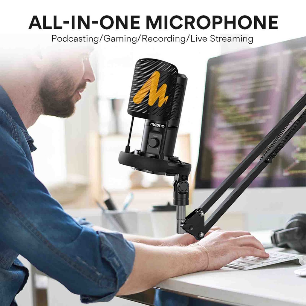 Maono AU-PM461 USB Gaming Microphone Boom Arm Bundle