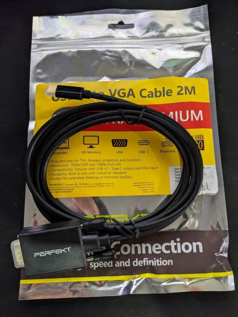 PERFEKT USB-C to VGA Cable 2M