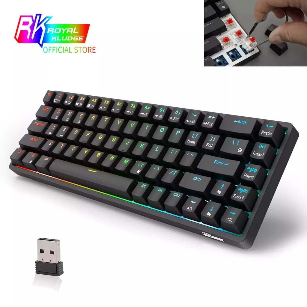 RK G68 Wireless Mechanical Gaming Keyboard - Hot Swappable Switch