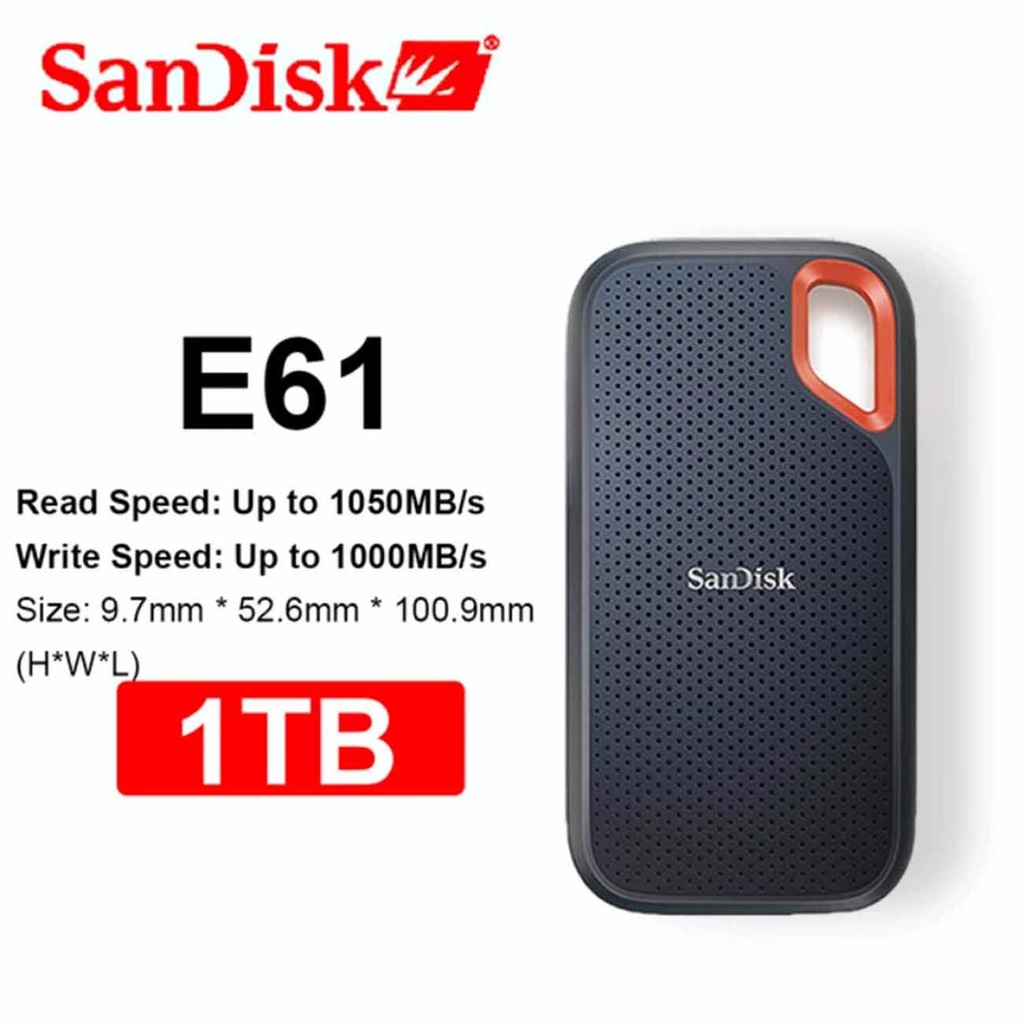SanDisk E61 Portable SSD USB C 3.2 Gen 2
