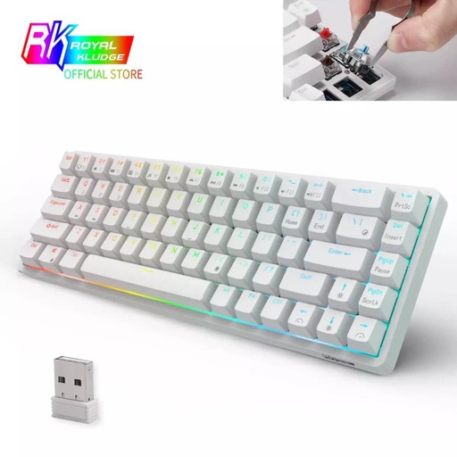 RK G68 Wireless Mechanical Gaming Keyboard - Hot Swappable Switch